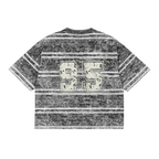 BORN TO STAND OUT Snow Washed Striped Boxy T-Shirt