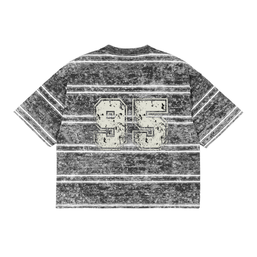 BORN TO STAND OUT Snow Washed Striped Boxy T-Shirt