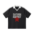 Contrast Collar Striped Soccer Jersey
