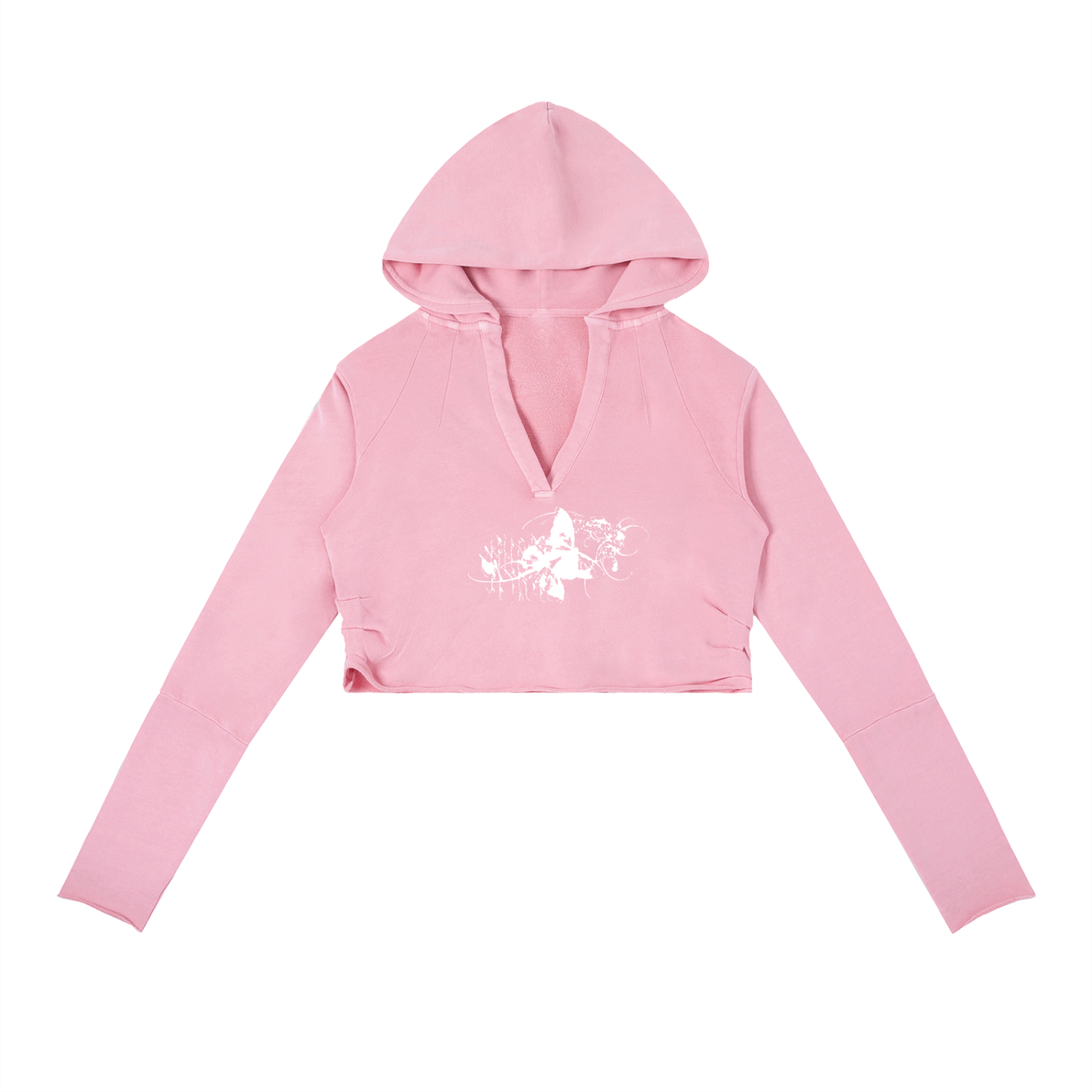 Butterfly Bloom Vintage Crop Hoodie