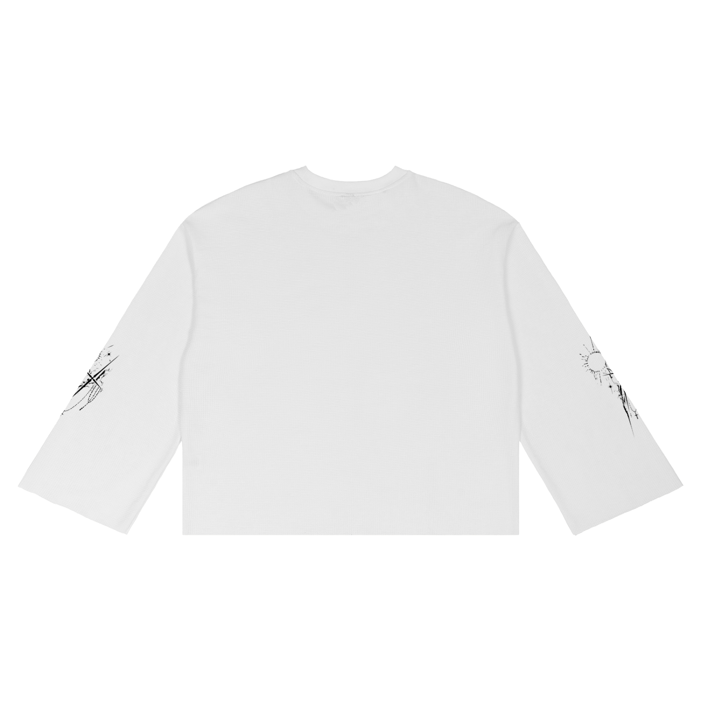 Unisex Waffle Raw Edge Long Sleeve