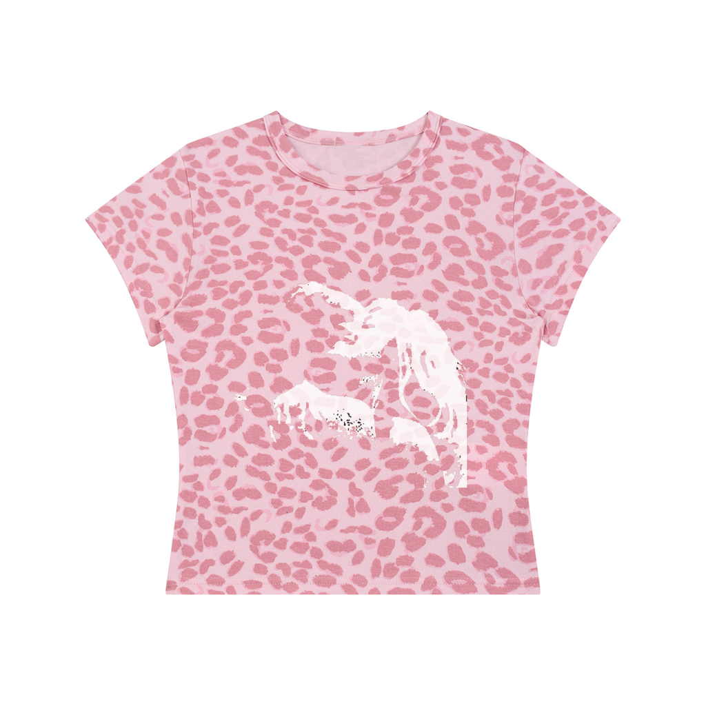 Women’s Leopard Print Crop T-Shirt