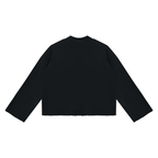 Unisex Mock Neck Raw Edge Boxy Sweatshirt