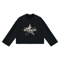 Unisex Mock Neck Raw Edge Boxy Sweatshirt