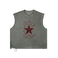 Distressed Grommet Eyelet Tank Top