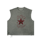 Distressed Grommet Eyelet Tank Top