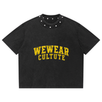 Unisex Washed Boxy Studded T-Shirt