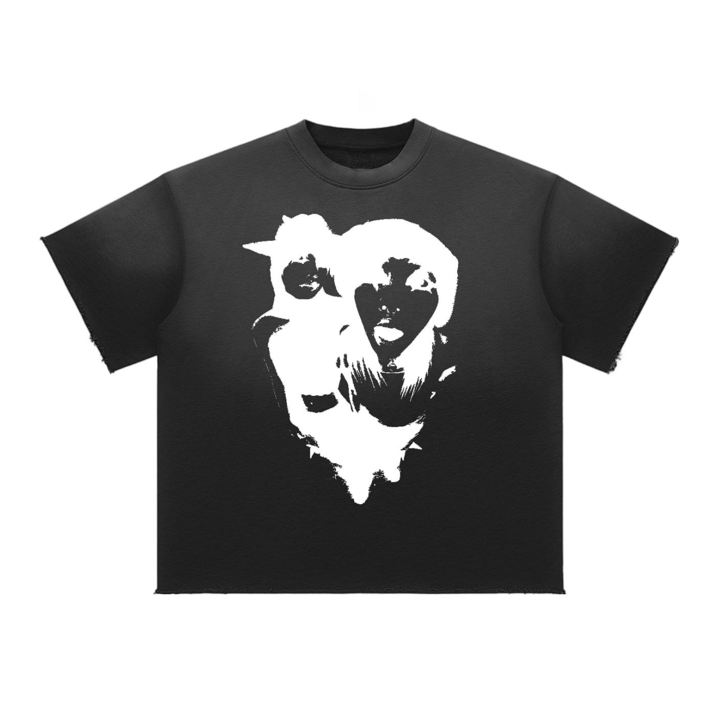 Dark Matter Sun  Fade Raw Edge T-Shirt
