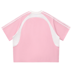 Contrast Stripes Panel Mesh T-shirt