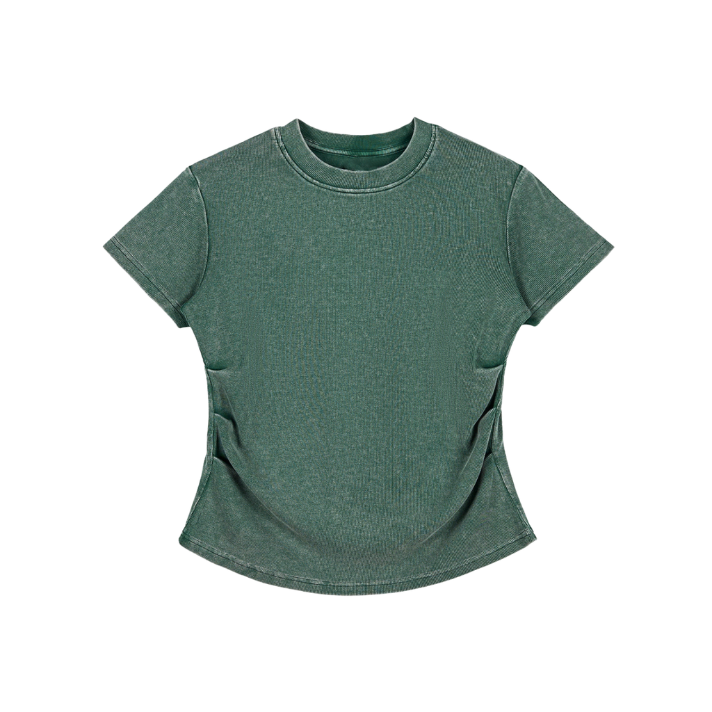 Vintage Washed Bodycon Cotton T-Shirt
