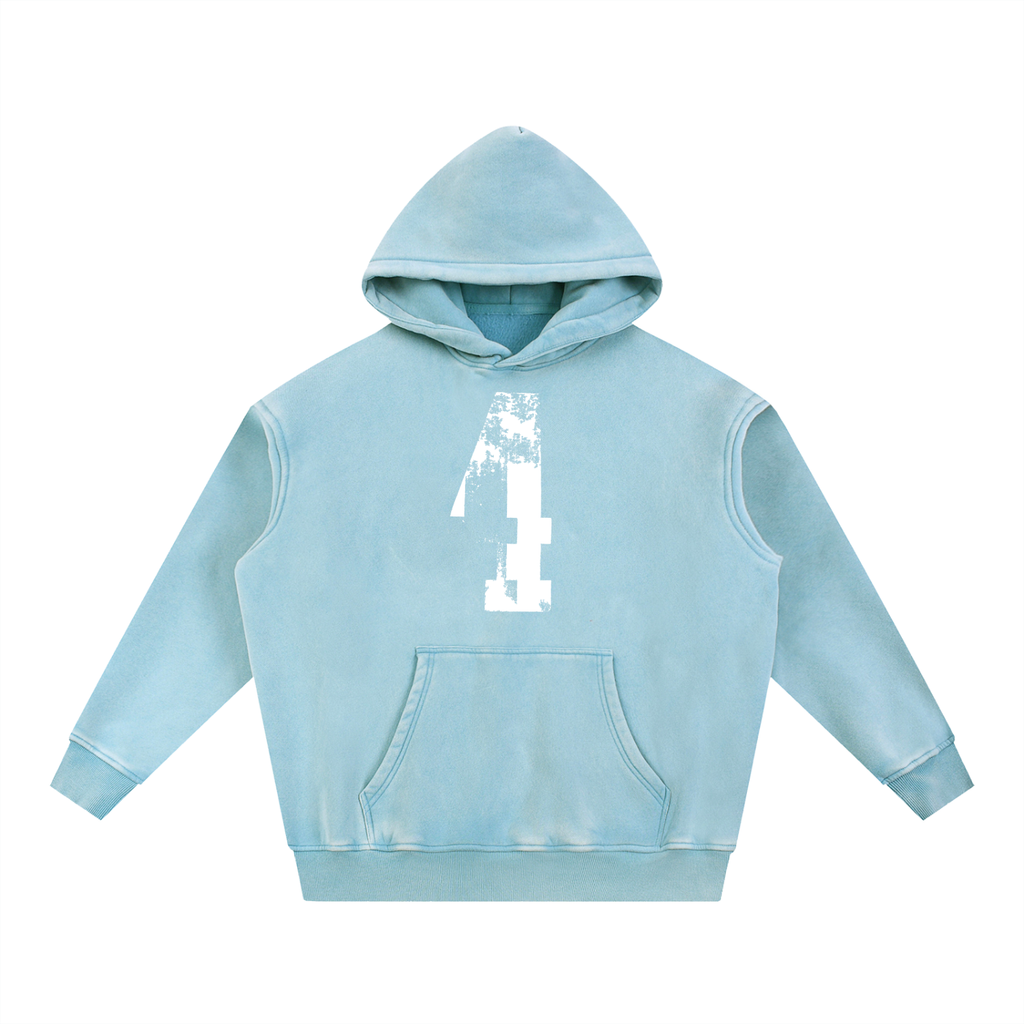 4 Snow Wash Fleece Oversize Hoodie