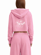 Butterfly Bloom Vintage Crop Hoodie
