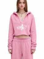 Butterfly Bloom Vintage Crop Hoodie