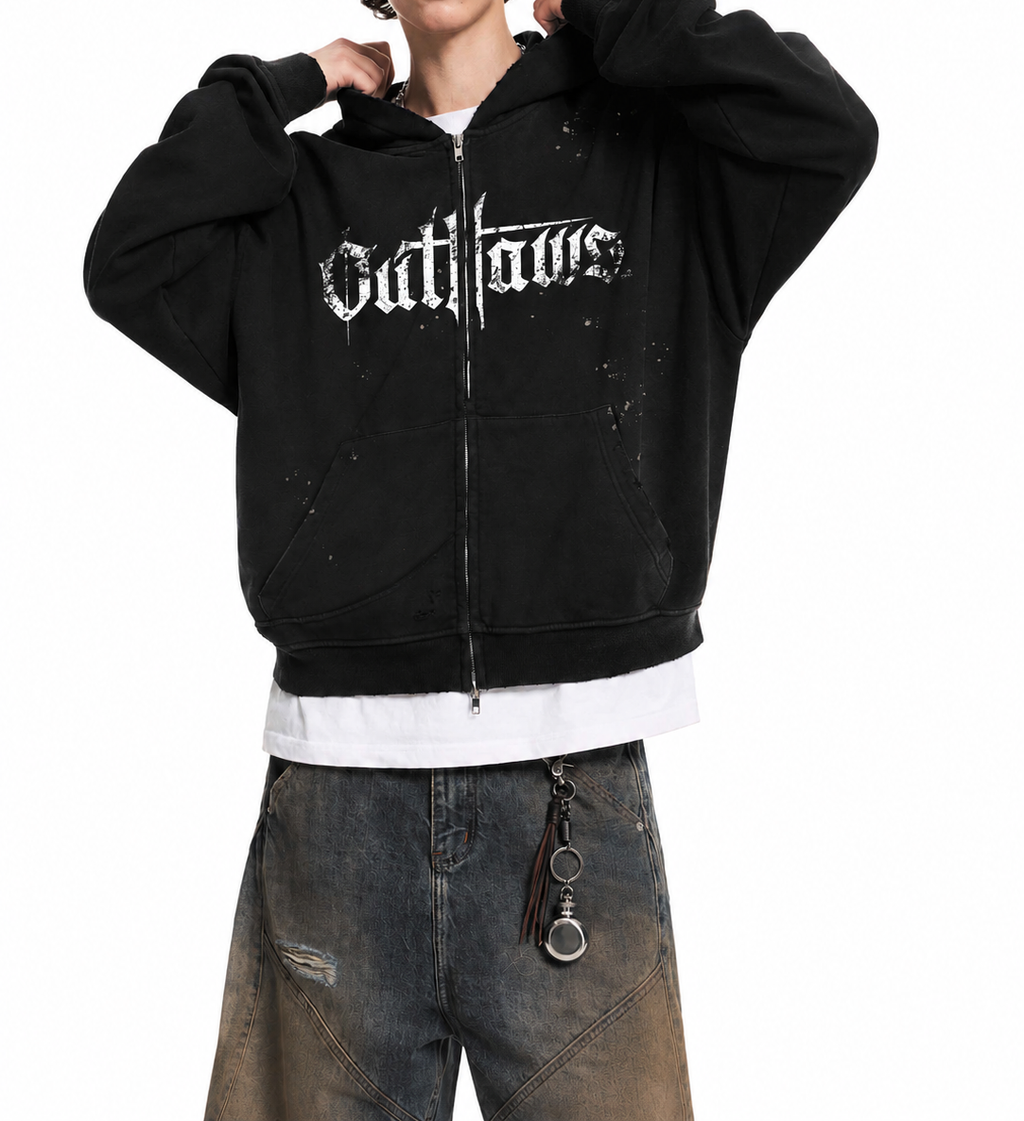 OUTLAW  Two-way Zipper  Hoodie