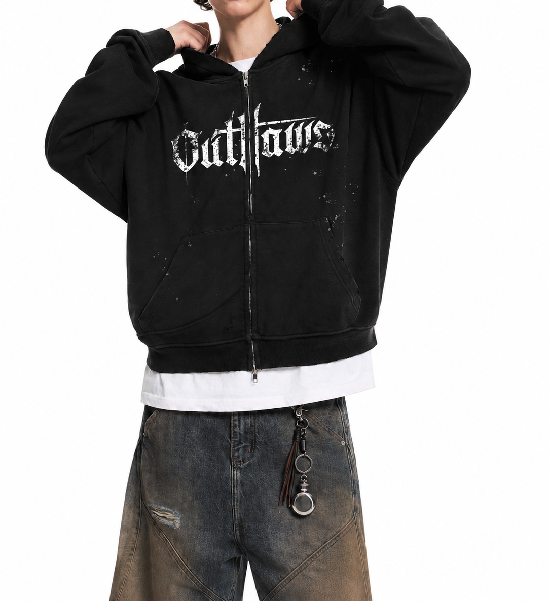 OUTLAW  Two-way Zipper  Hoodie