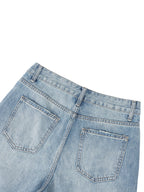 Women's Vintage Wash Distressed Wide Leg Jeans