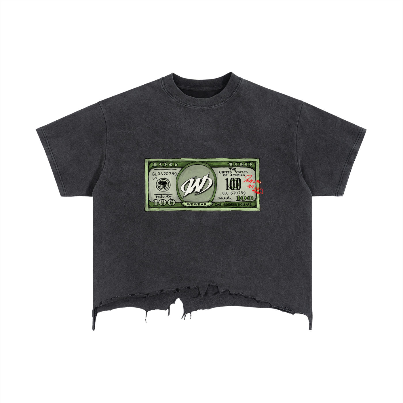 Vintage Wash Boxy Distressed Hem T-Shirt