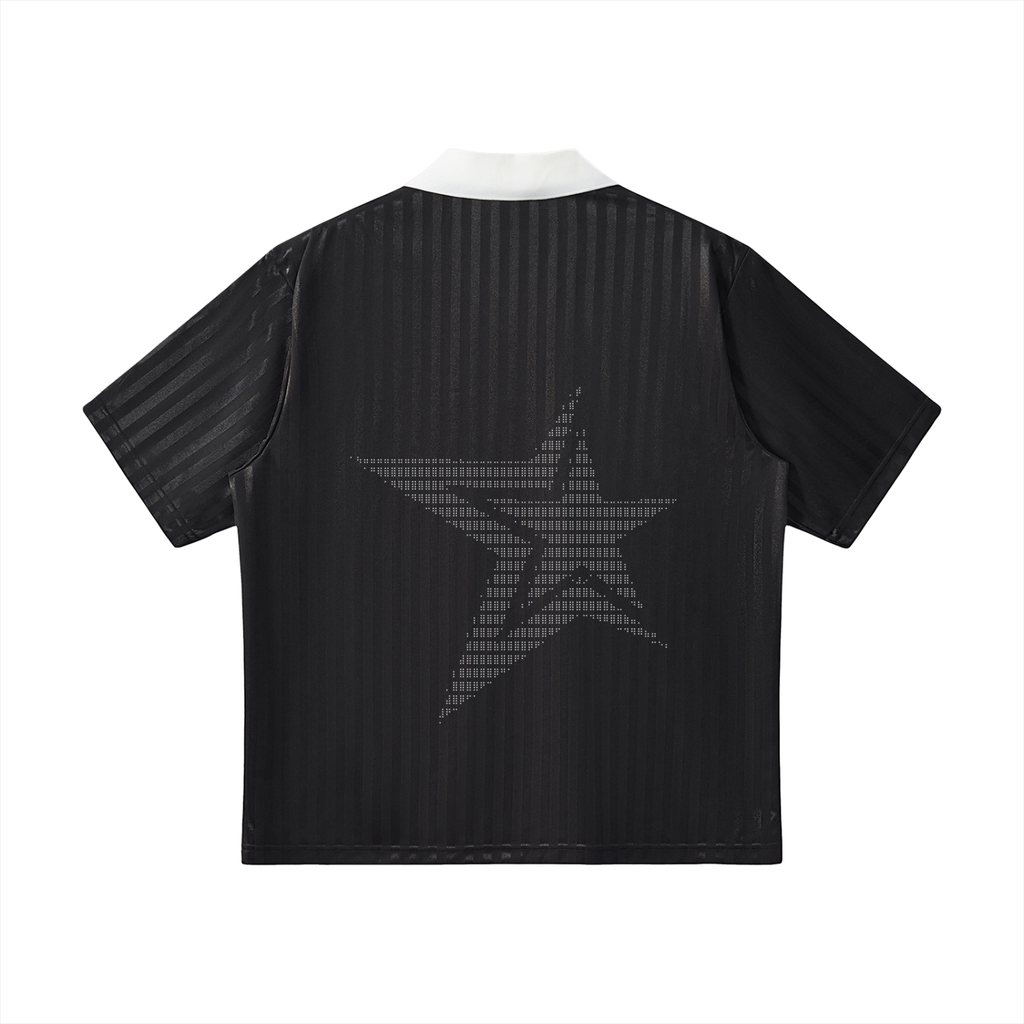 Contrast Collar Striped Soccer Jersey