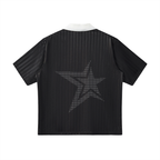 Contrast Collar Striped Soccer Jersey