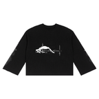 Raw Edge Waffle Knit Long Sleeve Crewneck – Unisex