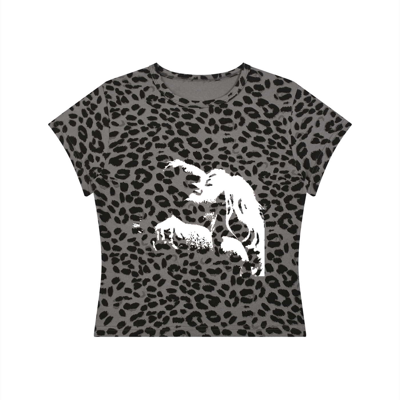 Women’s Leopard Print Crop T-Shirt