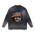 Sun Fade Distressed Ripped Crewneck sweater
