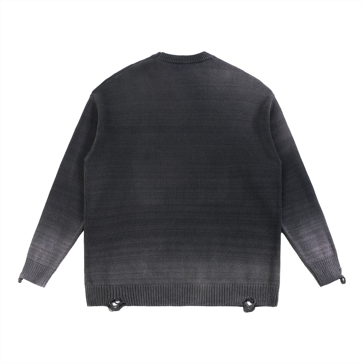 Sun Fade Distressed Ripped Crewneck sweater
