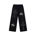 Contrast Tape Straight-Leg Sweatpants