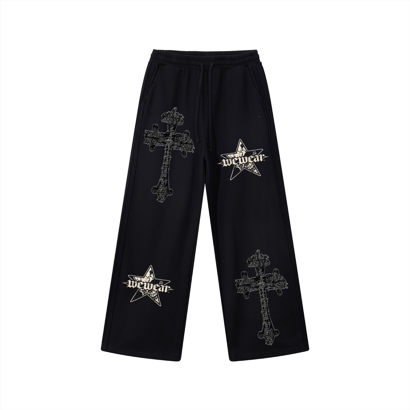 Contrast Tape Straight-Leg Sweatpants